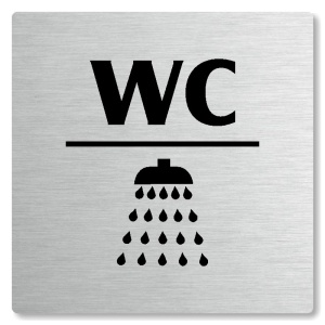 WC, sprcha, 80x80mm, stříbrná, Nevada